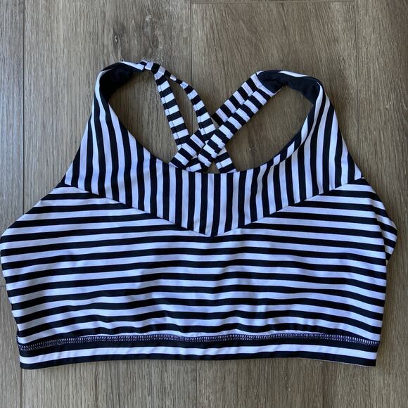 Coolibar Bikini Women Sz L Black White Stripped Sun Protective UPF 50+ - Picture 2 of 15